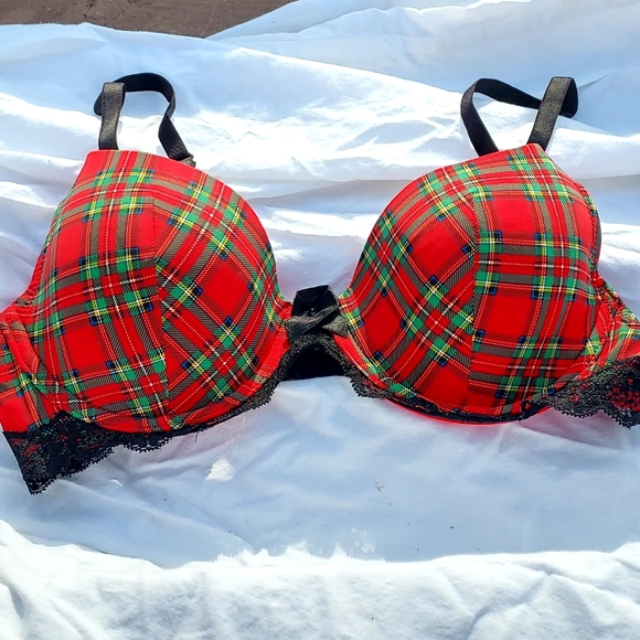 Adore Me Women's Bra and Panty Christmas Plaid Set - Picture 7 of 11